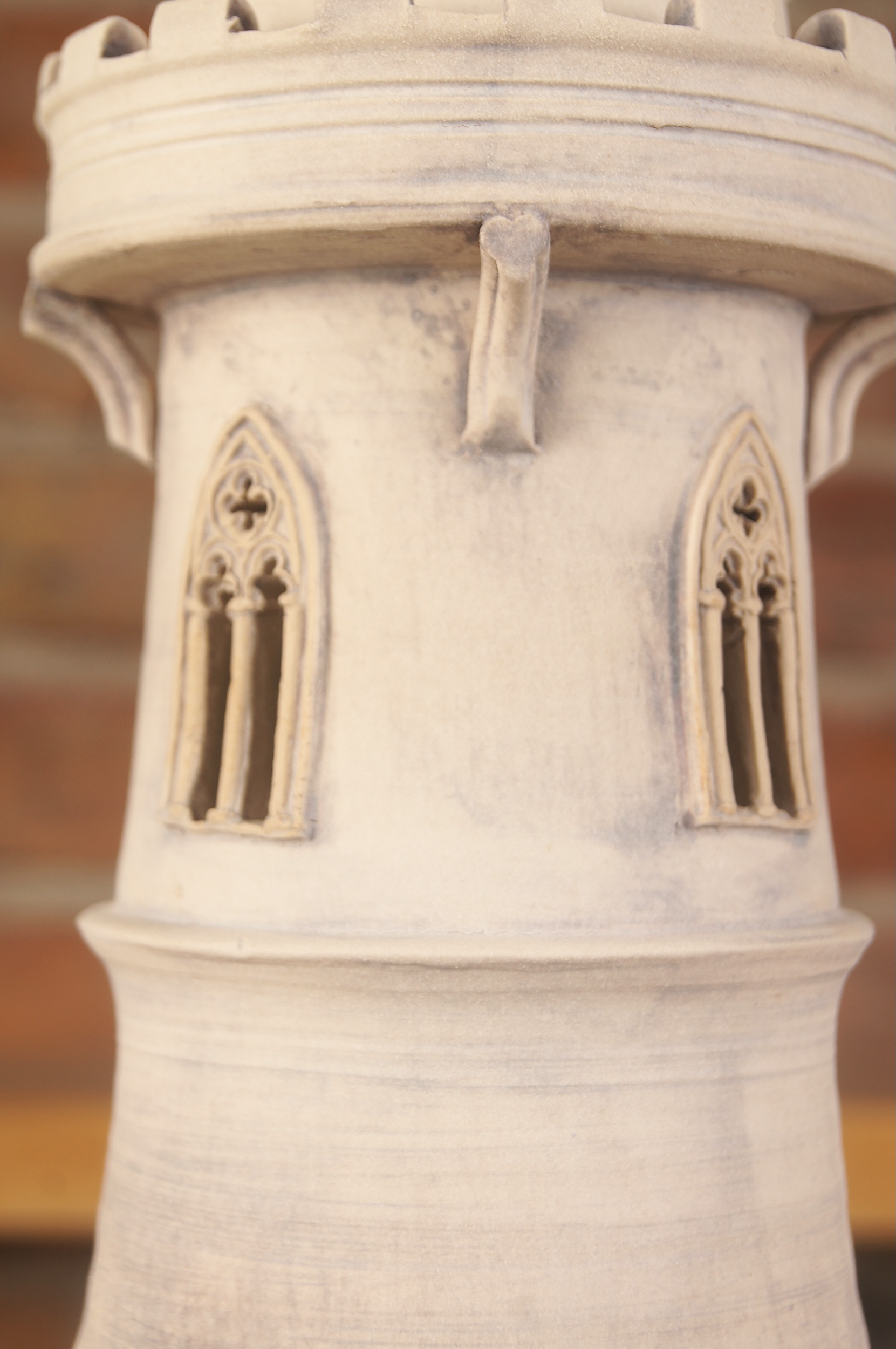 Handmade Ceramic Gothic Tower detail