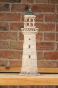Large handmade ceramic lighthouse 1 – rear view