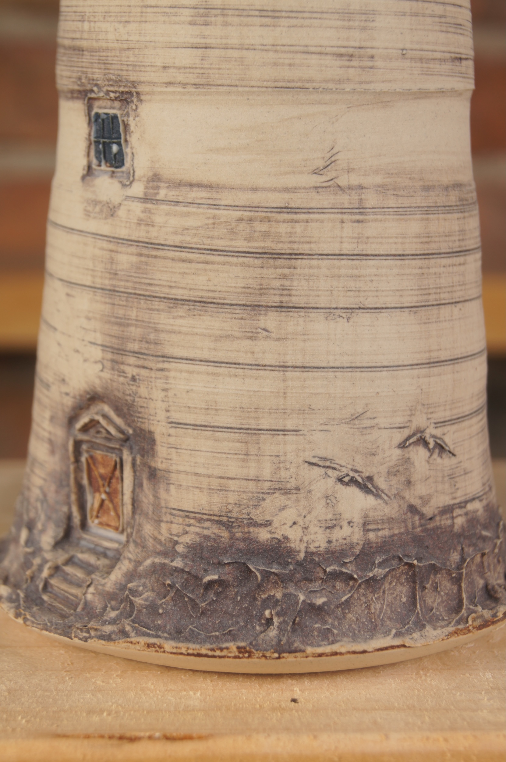 Large handmade ceramic lighthouse 2 detail