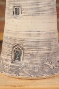 Large handmade ceramic lighthouse 3 in detail